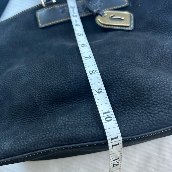 Dooney & Bourke Black Crossbody Bag Textured Florentine vacchetta  Leather as is - Picture 8 of 15